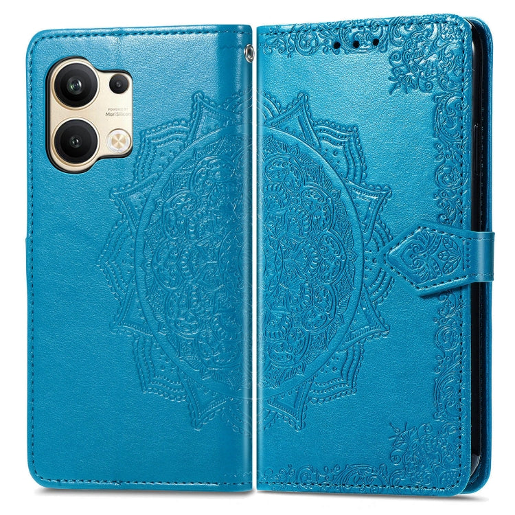 For OPPO Reno9 Mandala Flower Embossed Leather Phone Case