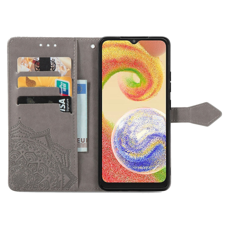 For Samsung Galaxy A04 Mandala Flower Embossed Leather Phone Case