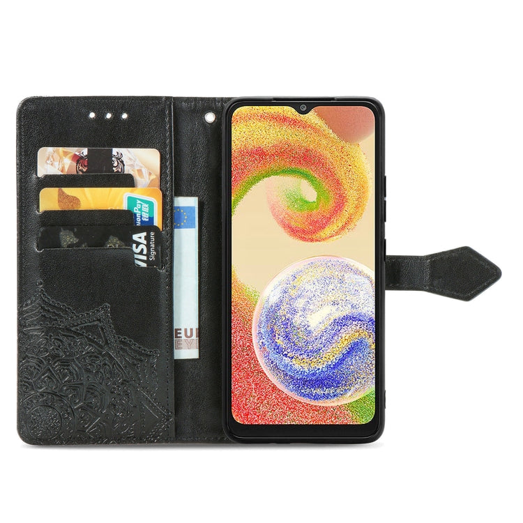For Samsung Galaxy A04 Mandala Flower Embossed Leather Phone Case