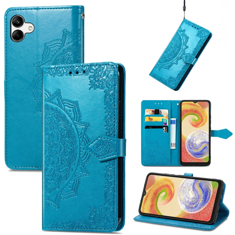 For Samsung Galaxy A04 Mandala Flower Embossed Leather Phone Case