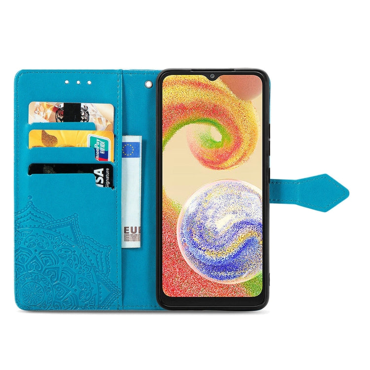 For Samsung Galaxy A04 Mandala Flower Embossed Leather Phone Case