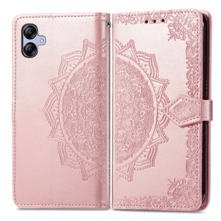 For Samsung Galaxy A04e Mandala Flower Embossed Leather Phone Case