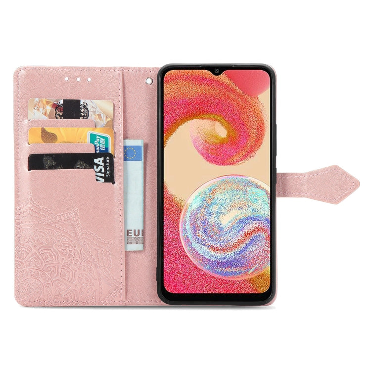 For Samsung Galaxy A04e Mandala Flower Embossed Leather Phone Case