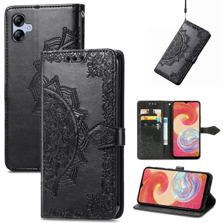 For Samsung Galaxy A04e Mandala Flower Embossed Leather Phone Case