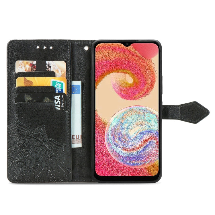 For Samsung Galaxy A04e Mandala Flower Embossed Leather Phone Case