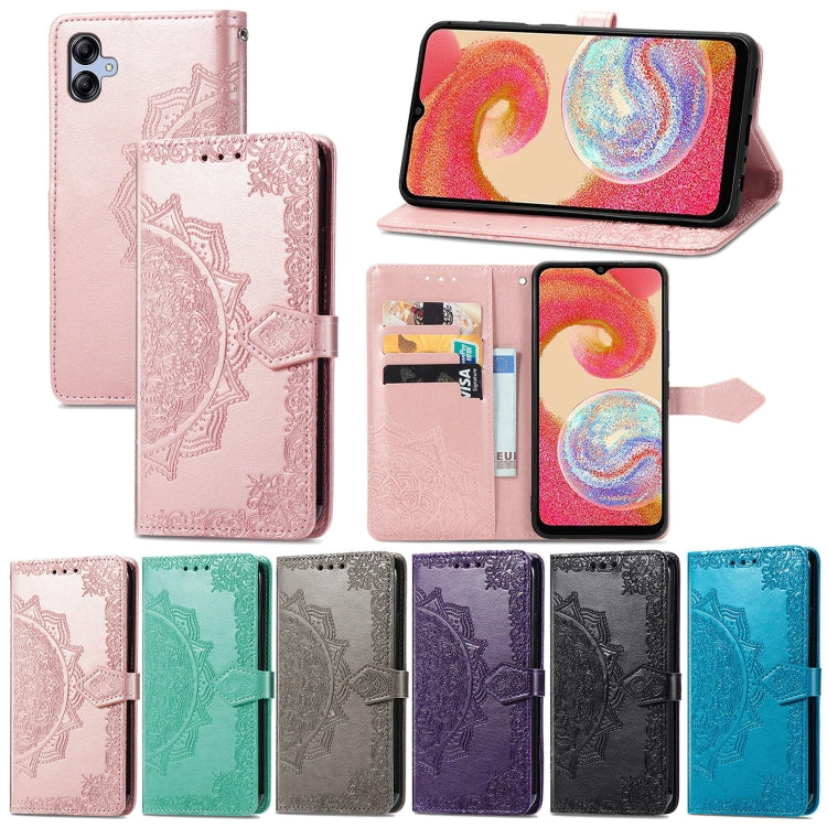 For Samsung Galaxy A04e Mandala Flower Embossed Leather Phone Case