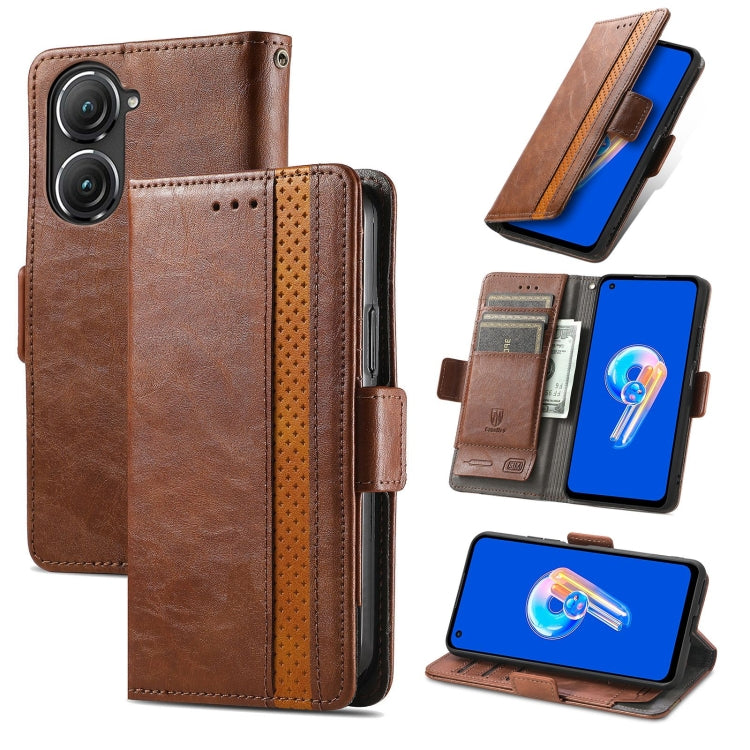 For Asus Zenfone 9 CaseNeo Splicing Dual Magnetic Buckle Leather Phone Case