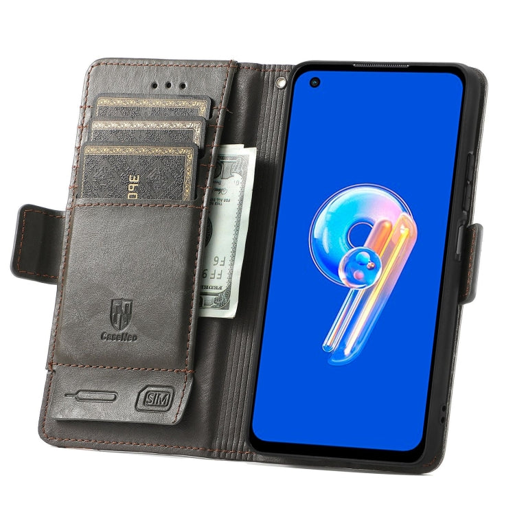 For Asus Zenfone 9 CaseNeo Splicing Dual Magnetic Buckle Leather Phone Case