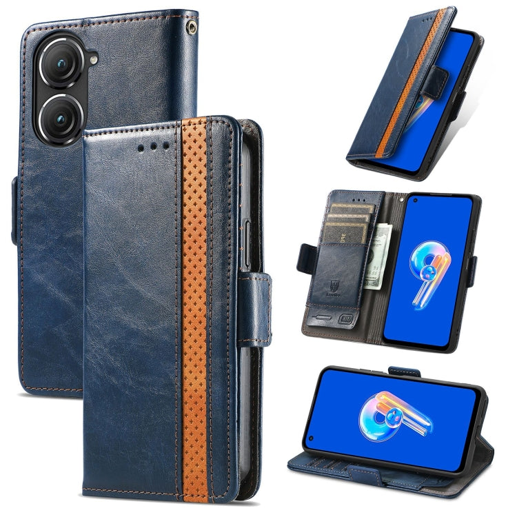 For Asus Zenfone 9 CaseNeo Splicing Dual Magnetic Buckle Leather Phone Case