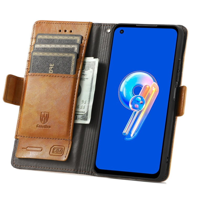 For Asus Zenfone 9 CaseNeo Splicing Dual Magnetic Buckle Leather Phone Case
