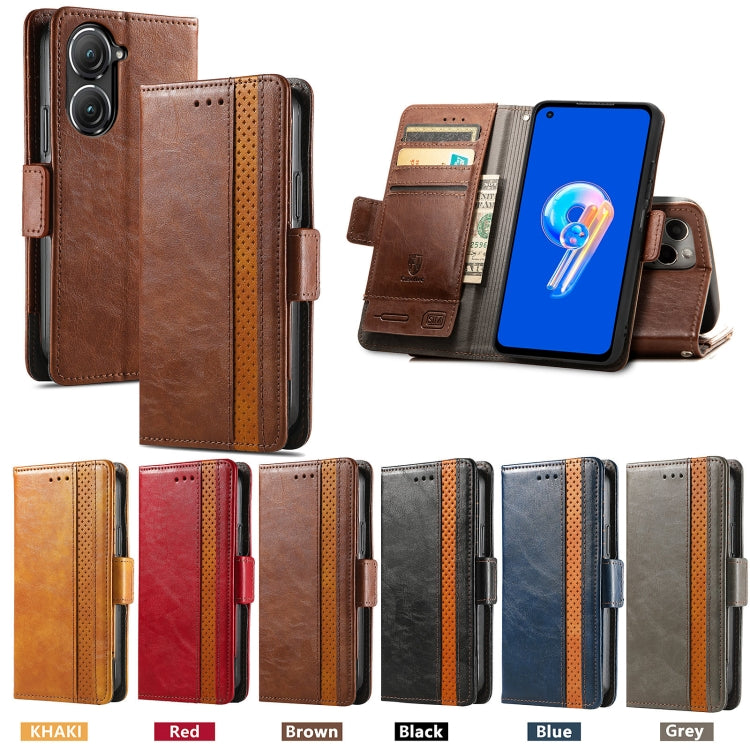 For Asus Zenfone 9 CaseNeo Splicing Dual Magnetic Buckle Leather Phone Case