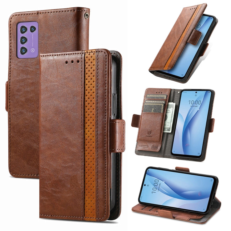 For ZTE Libero 5G III CaseNeo Splicing Dual Magnetic Buckle Leather Phone Case