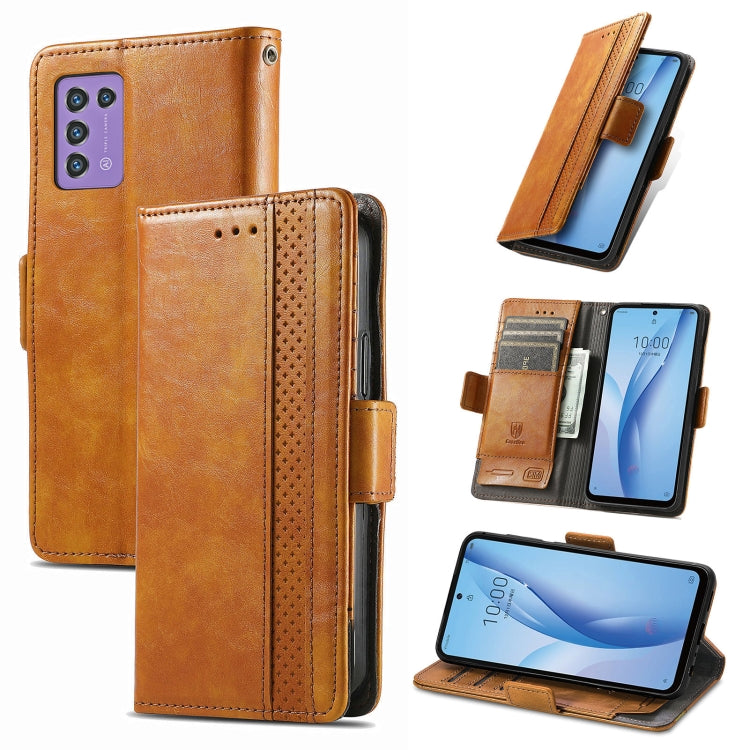 For ZTE Libero 5G III CaseNeo Splicing Dual Magnetic Buckle Leather Phone Case