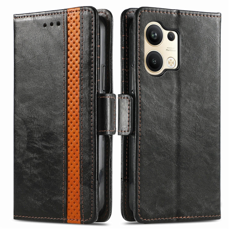 For OPPO Reno9 CaseNeo Splicing Dual Magnetic Buckle Leather Phone Case