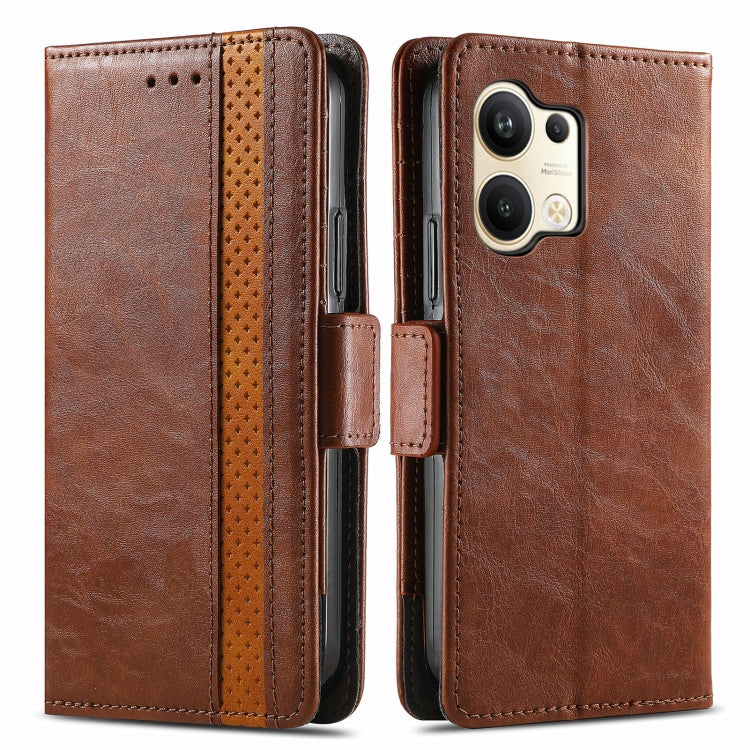 For OPPO Reno9 CaseNeo Splicing Dual Magnetic Buckle Leather Phone Case