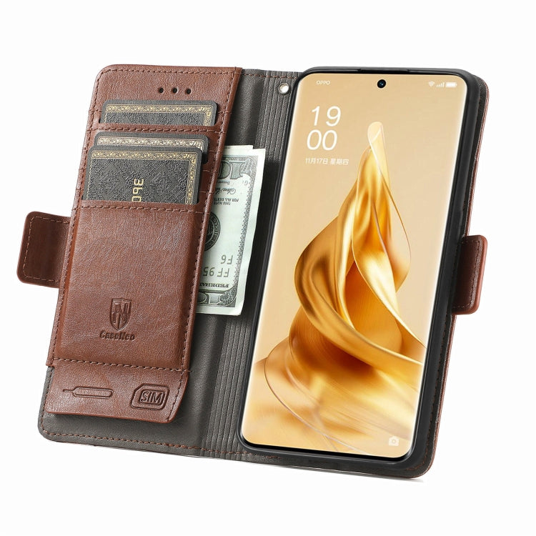 For OPPO Reno9 CaseNeo Splicing Dual Magnetic Buckle Leather Phone Case