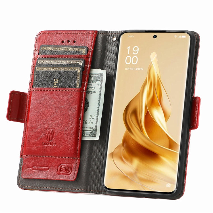 For OPPO Reno9 CaseNeo Splicing Dual Magnetic Buckle Leather Phone Case