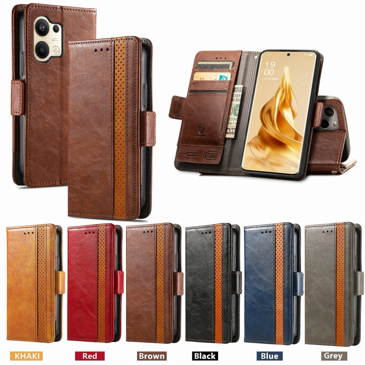 For OPPO Reno9 CaseNeo Splicing Dual Magnetic Buckle Leather Phone Case