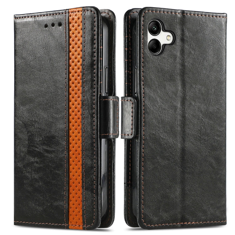 For Samsung Galaxy A04 CaseNeo Splicing Dual Magnetic Buckle Leather Phone Case