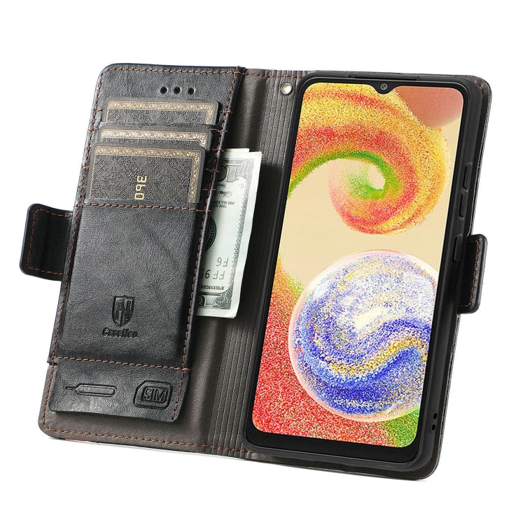 For Samsung Galaxy A04 CaseNeo Splicing Dual Magnetic Buckle Leather Phone Case