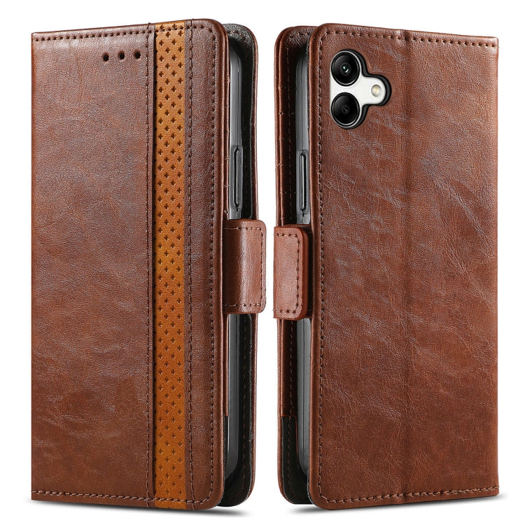 For Samsung Galaxy A04 CaseNeo Splicing Dual Magnetic Buckle Leather Phone Case