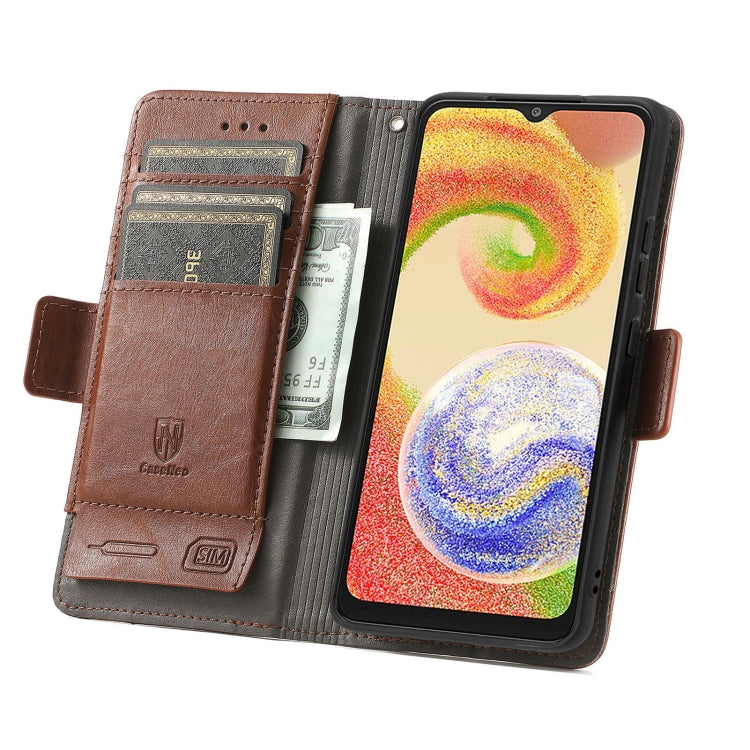 For Samsung Galaxy A04 CaseNeo Splicing Dual Magnetic Buckle Leather Phone Case