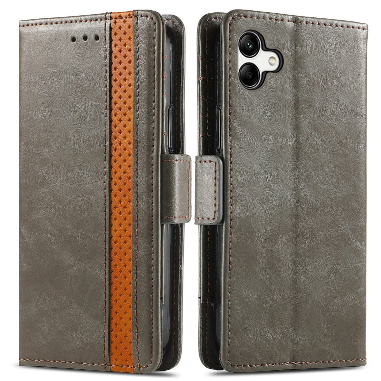 For Samsung Galaxy A04 CaseNeo Splicing Dual Magnetic Buckle Leather Phone Case