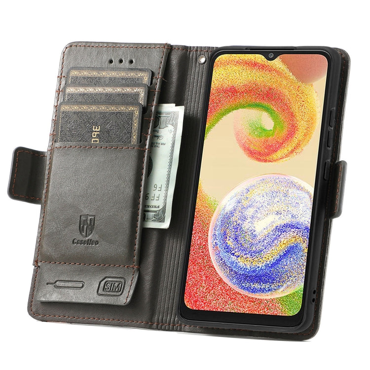 For Samsung Galaxy A04 CaseNeo Splicing Dual Magnetic Buckle Leather Phone Case