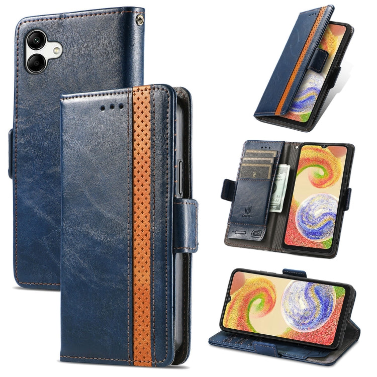 For Samsung Galaxy A04 CaseNeo Splicing Dual Magnetic Buckle Leather Phone Case