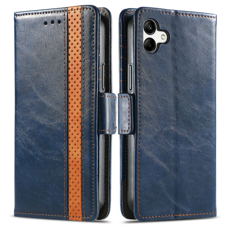For Samsung Galaxy A04 CaseNeo Splicing Dual Magnetic Buckle Leather Phone Case