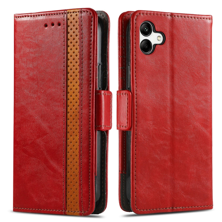 For Samsung Galaxy A04 CaseNeo Splicing Dual Magnetic Buckle Leather Phone Case