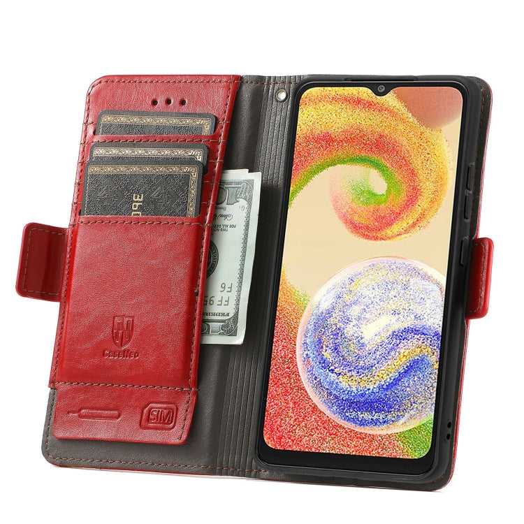 For Samsung Galaxy A04 CaseNeo Splicing Dual Magnetic Buckle Leather Phone Case