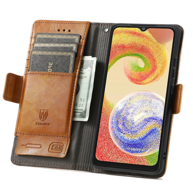 For Samsung Galaxy A04 CaseNeo Splicing Dual Magnetic Buckle Leather Phone Case