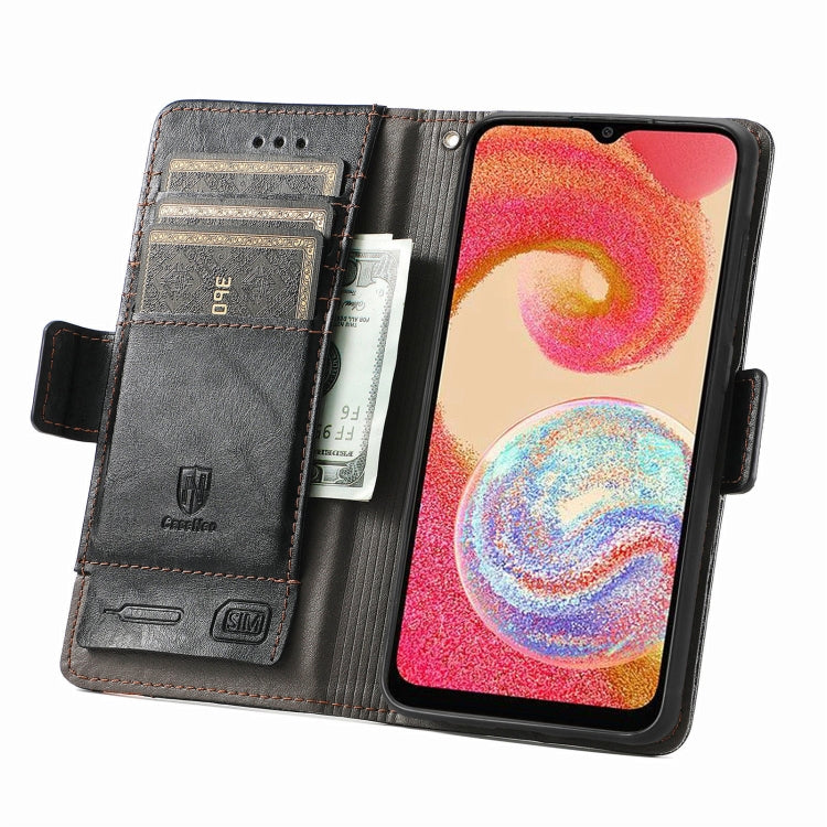 For Samsung Galaxy A04e CaseNeo Splicing Dual Magnetic Buckle Leather Phone Case