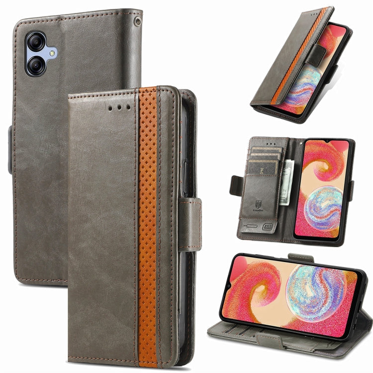 For Samsung Galaxy A04e CaseNeo Splicing Dual Magnetic Buckle Leather Phone Case