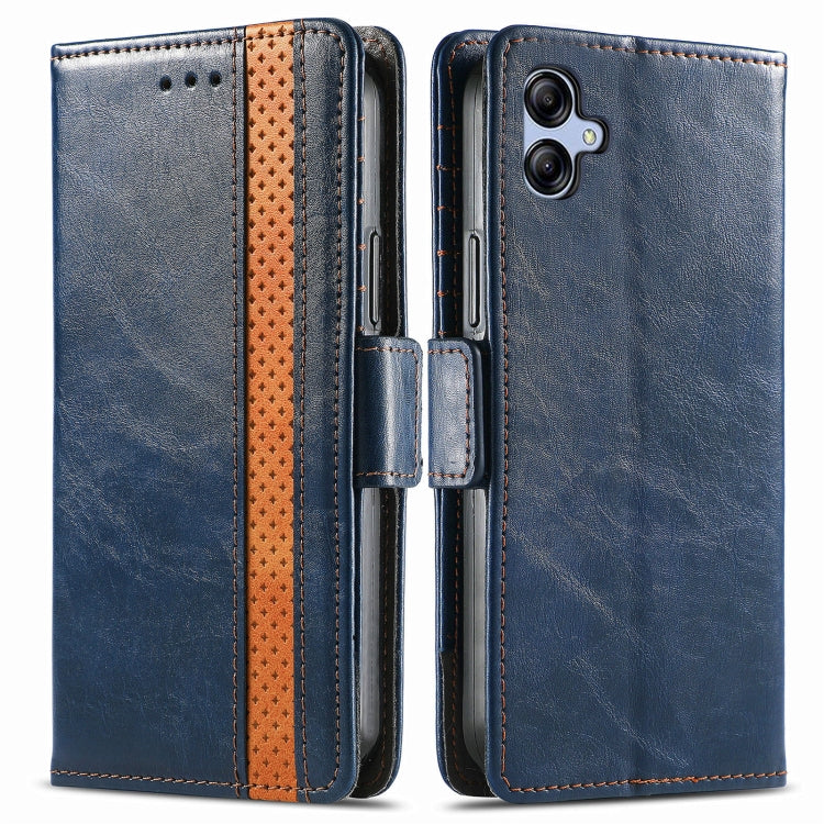 For Samsung Galaxy A04e CaseNeo Splicing Dual Magnetic Buckle Leather Phone Case