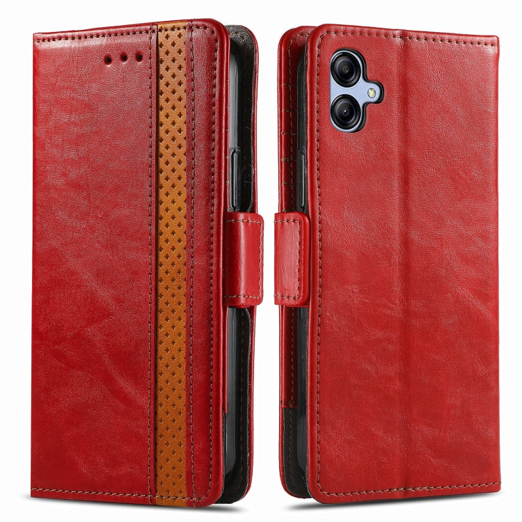 For Samsung Galaxy A04e CaseNeo Splicing Dual Magnetic Buckle Leather Phone Case