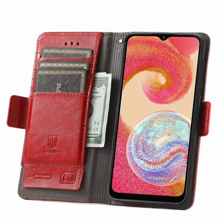 For Samsung Galaxy A04e CaseNeo Splicing Dual Magnetic Buckle Leather Phone Case