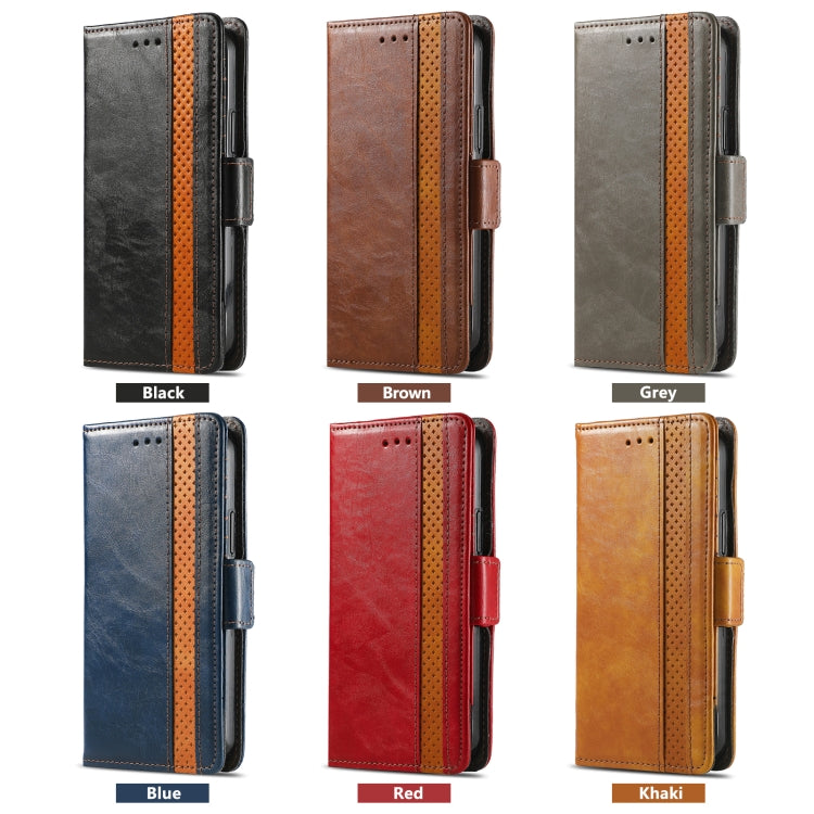 For Samsung Galaxy A04e CaseNeo Splicing Dual Magnetic Buckle Leather Phone Case