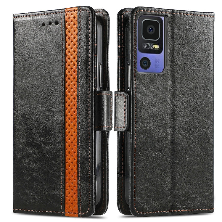 For TCL 40 SE CaseNeo Splicing Dual Magnetic Buckle Leather Phone Case