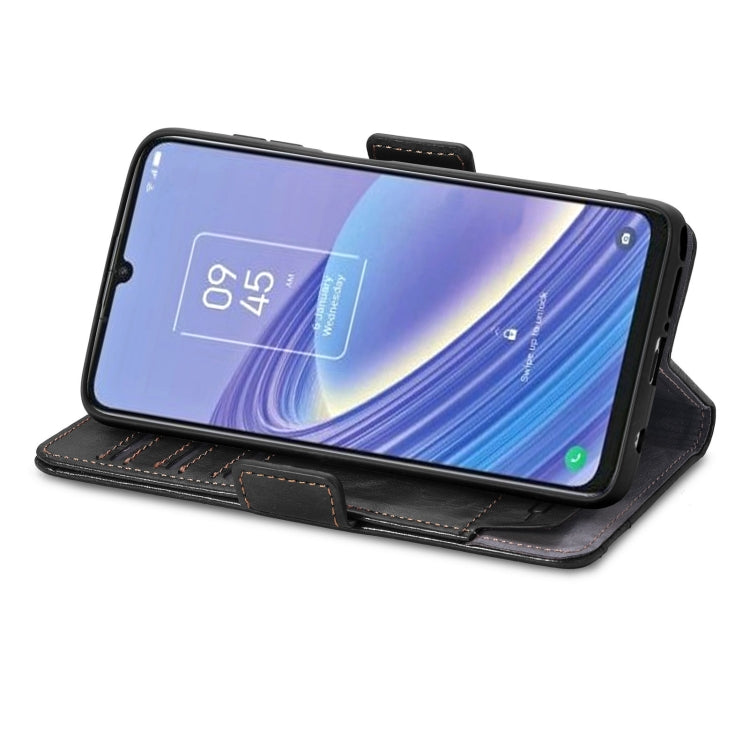 For TCL 40 SE CaseNeo Splicing Dual Magnetic Buckle Leather Phone Case