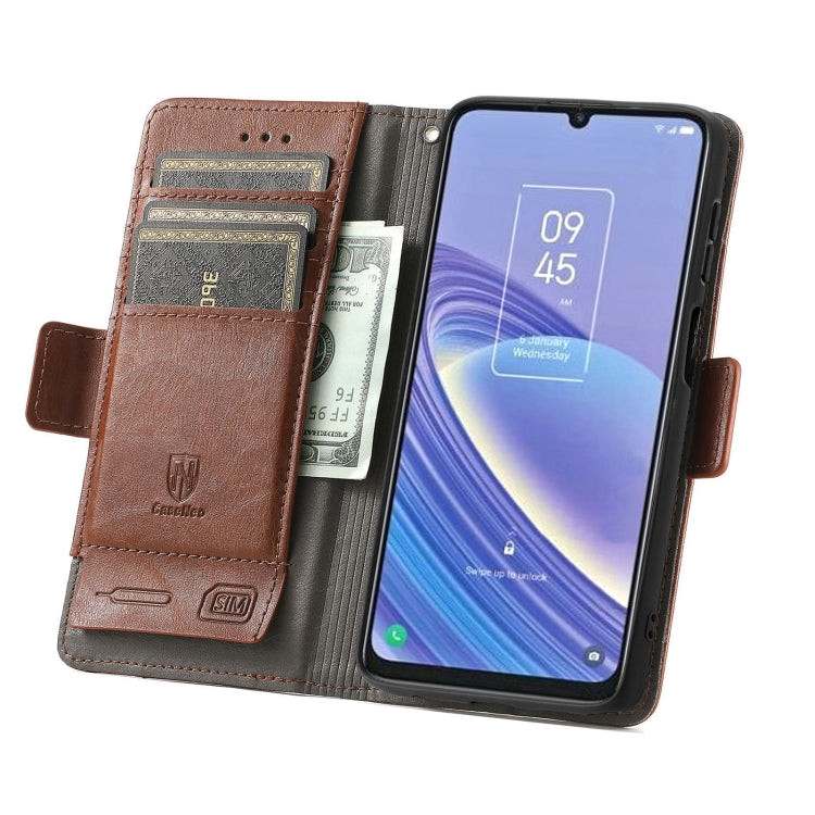 For TCL 40 SE CaseNeo Splicing Dual Magnetic Buckle Leather Phone Case