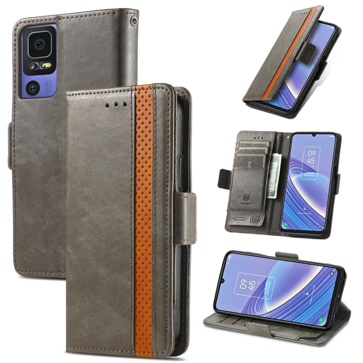 For TCL 40 SE CaseNeo Splicing Dual Magnetic Buckle Leather Phone Case