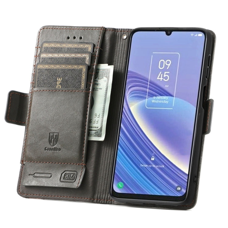 For TCL 40 SE CaseNeo Splicing Dual Magnetic Buckle Leather Phone Case