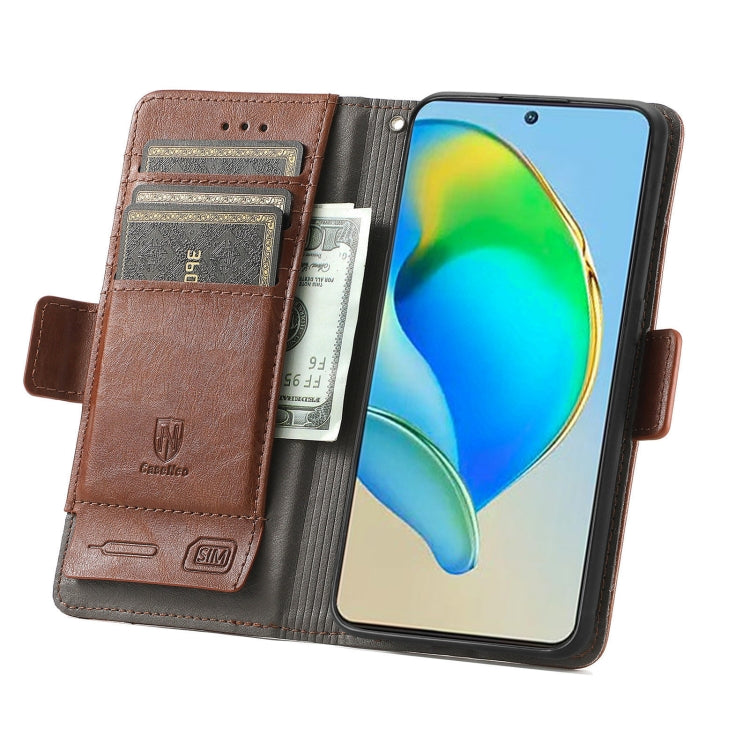 For ZTE Blade V40s CaseNeo Splicing Dual Magnetic Buckle Leather Phone Case