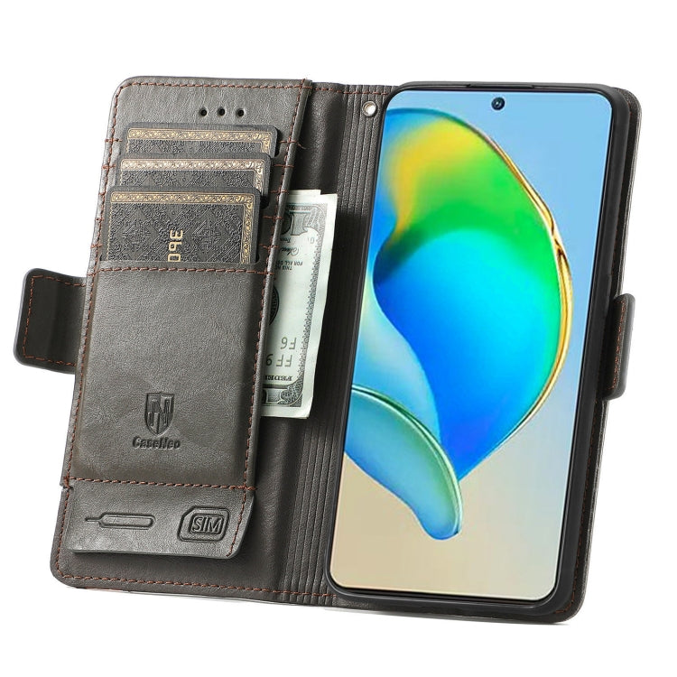 For ZTE Blade V40s CaseNeo Splicing Dual Magnetic Buckle Leather Phone Case