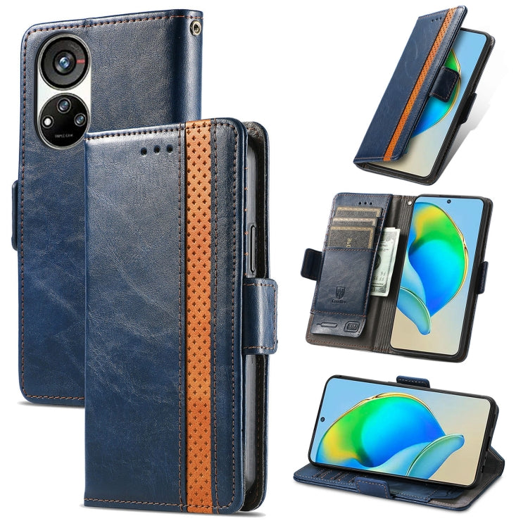 For ZTE Blade V40s CaseNeo Splicing Dual Magnetic Buckle Leather Phone Case