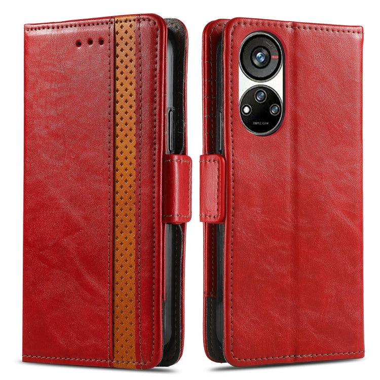 For ZTE Blade V40s CaseNeo Splicing Dual Magnetic Buckle Leather Phone Case