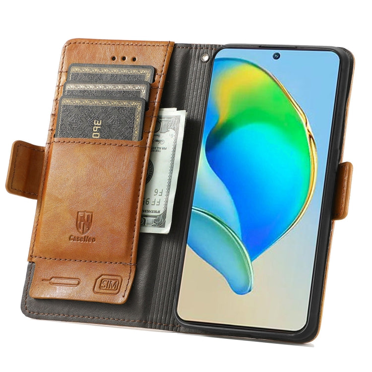 For ZTE Blade V40s CaseNeo Splicing Dual Magnetic Buckle Leather Phone Case