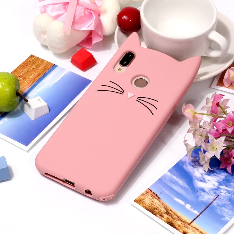 Lovely 3D Moustache Cat Soft Silicone Back Case for Huawei P20 Lite / Nova 3e